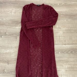Long Maroon Cardigan